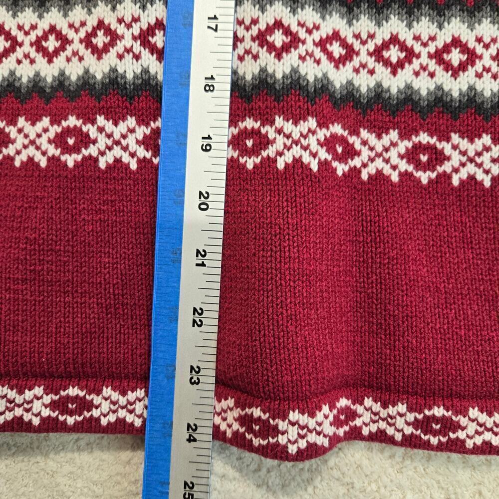 Croft & Barrow Red Full-zip Cardigan Sweater Women's Size XL Fair Isle - Picture 7 of 9